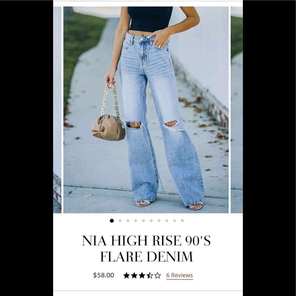 Flare Leg distressed knee jeans